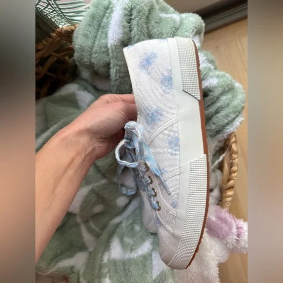 Superga x LoveShackFancy 2750 Sneaker Morning Mist - White/Blue Floral- Size 9.5 - Picture 9 of 15